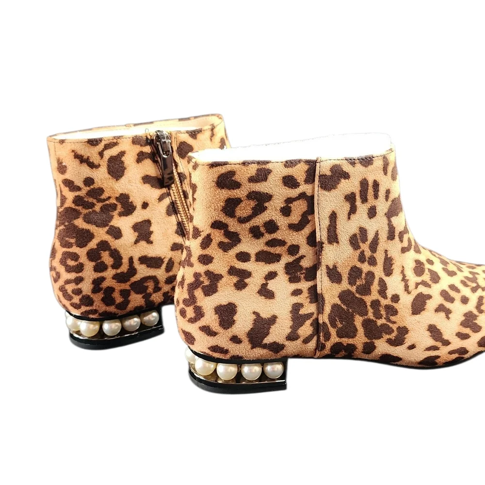 Leopard Print Ankle Booties‎